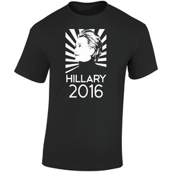 Hillary Clinton Silhouette Burst 2016 Presidential Campaign  Retro Graphic Unisex Soft Cotton Black T Shirt