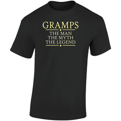 Gramps The Man The Myth The Legend Fixed  Retro Graphic Unisex Soft Cotton Black T Shirt