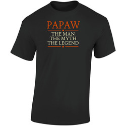 22534714 Papaw The Man The Myth The Legend  Retro Graphic Unisex Soft Cotton Black T Shirt