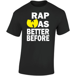Rap Was Better Before Round Neck  Retro Graphic Unisex Soft Cotton Black T Shirt