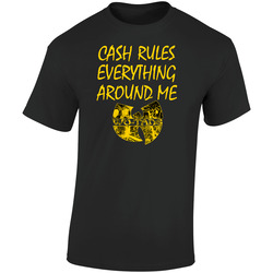 Cash Rules Everything Tee  Retro Graphic Unisex Soft Cotton Black T Shirt