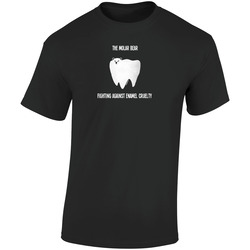 The Molar Bear Fighting Against Enamel Cruelty Parody Polar Bear Fighting Against Animal Cruelty Funny  Retro Graphic Unisex Soft Cotton Black T Shirt