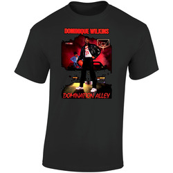 Retro Atlanta Basketball Dominique Wilkins Domination Alley  Retro Graphic Unisex Soft Cotton Black T Shirt