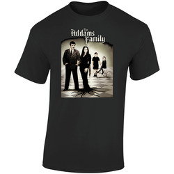 The Addams Family Tv Show  Retro Graphic Unisex Soft Cotton Black T Shirt