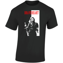 Braveheart Mel Gibson  Retro Graphic Unisex Soft Cotton Black T Shirt