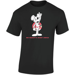 Danger Mouse Retro Cartoon Hero British  Retro Graphic Unisex Soft Cotton Black T Shirt