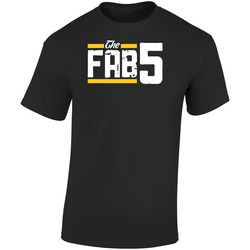 Michigan Wolverines Fab 5 Basketball  Retro Graphic Unisex Soft Cotton Black T Shirt