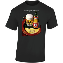 Molson Export Beer Vintage 80s  Retro Graphic Unisex Soft Cotton Black T Shirt