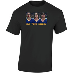 Old Time Hockey  Retro Graphic Unisex Soft Cotton Black T Shirt