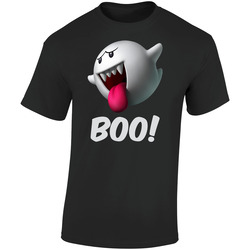 Super Mario Boo  Retro Graphic Unisex Soft Cotton Black T Shirt