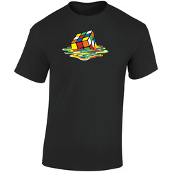 Melting Rubix Cube | T Merch Store  Retro Graphic Unisex Soft Cotton Black T Shirt