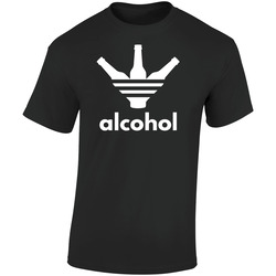 Alcohol Funny Adidas Parody Drinking  Retro Graphic Unisex Soft Cotton Black T Shirt