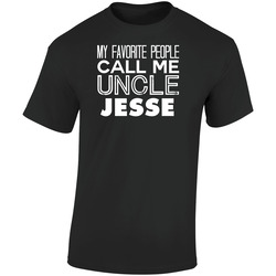 My Favourite People Call Me Uncle Jesse Cool Relative  Retro Graphic Unisex Soft Cotton Black T Shirt