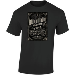 Widowmaker Vintage Motorcycle Badge  Retro Graphic Unisex Soft Cotton Black T Shirt
