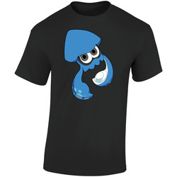 Splatoon - Blue Inkling Squid - Black  Retro Graphic Unisex Soft Cotton Black T Shirt