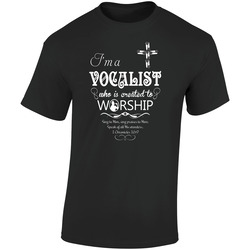 Christian T-shirt - I'm a Vocalist Created to Worship  Retro Graphic Unisex Soft Cotton Black T Shirt