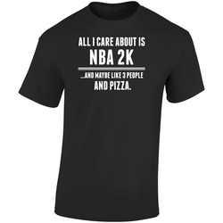 Nba 2k All I Care About Is Video Game Fan  Retro Graphic Unisex Soft Cotton Black T Shirt