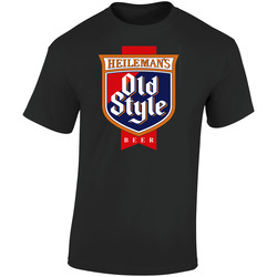 Heilemans Old Style Beer Cool Brewery Retro Brew Logo  Retro Graphic Unisex Soft Cotton Black T Shirt