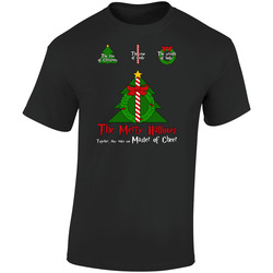 The Merry Hallows Master Of Cheer Harry Potter Christmas Deathly Hallows Parody Mashup Fan  Retro Graphic Unisex Soft Cotton Black T Shirt