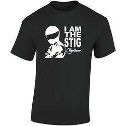 I Am Stig 1/2 Body  Retro Graphic Unisex Soft Cotton Black T Shirt