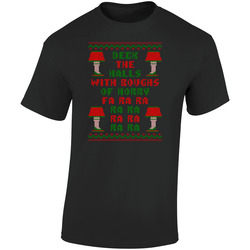 Deck The Halls Christmas Story Ugly Sweter T Shirt - Fa Ra Ra Ra Ra Ra Ra Ra  Retro Graphic Unisex Soft Cotton Black T Shirt