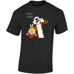 Calvin  Retro Graphic Unisex Soft Cotton Black T Shirt