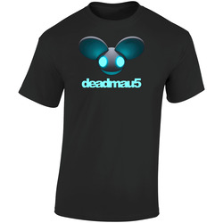Deadmau5 Trance Blue Black  Retro Graphic Unisex Soft Cotton Black T Shirt