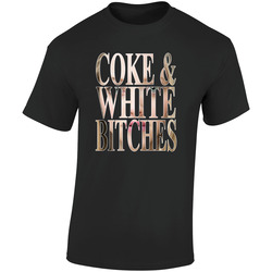 Coke And White Bitches  Retro Graphic Unisex Soft Cotton Black T Shirt