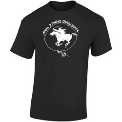 Neil Your Horse  Retro Graphic Unisex Soft Cotton Black T Shirt