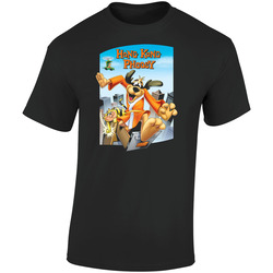 Hong Kong Phooey Cartoon  Retro Graphic Unisex Soft Cotton Black T Shirt
