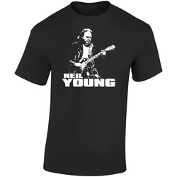 Neil Young Music Rock Legend Guitarist  Retro Graphic Unisex Soft Cotton Black T Shirt