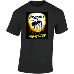 The Prodigy Worlds On Fire  Retro Graphic Unisex Soft Cotton Black T Shirt