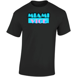 Miami Vice  Retro Graphic Unisex Soft Cotton Black T Shirt