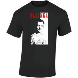 Big Bang Theory Sheldon Cooper Scarface  Retro Graphic Unisex Soft Cotton Black T Shirt