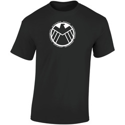 Agents Of Shield Comic Logo  Retro Graphic Unisex Soft Cotton Black T Shirt