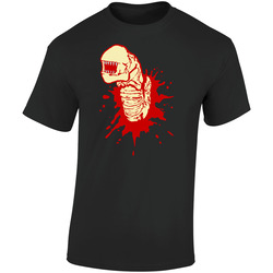 Aliens Chestburster Sci Fi Movie  Retro Graphic Unisex Soft Cotton Black T Shirt