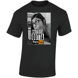 Mia Khalifa Straight Outta Pornhub Pov Sexy Movie  Retro Graphic Unisex Soft Cotton Black T Shirt
