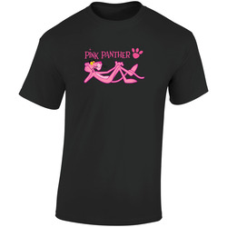 Men's Pink Panther  Retro Graphic Unisex Soft Cotton Black T Shirt