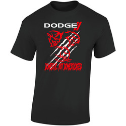 Dodge Demon Hellephant Hellcat Charger Chllenger Claw Marks Domestic Not Domesticated Logo  Retro Graphic Unisex Soft Cotton Black T Shirt
