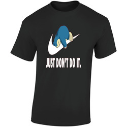 Pokemon T Shirt Nike Just Don't Do It Snorlax Funny Gag Tee Unisex Apparel  Retro Graphic Unisex Soft Cotton Black T Shirt