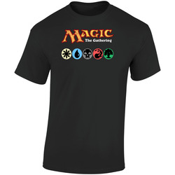 Magic The Gathering Ccg Mana Symbols Game  Retro Graphic Unisex Soft Cotton Black T Shirt