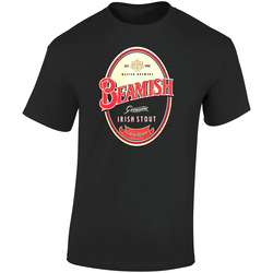 Beamish Genuine Irish Stout Brewery Master Brewers Brand Logo  Retro Graphic Unisex Soft Cotton Black T Shirt