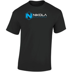 Nikola Motor Company Automobile Car Truck Motorcycle Auto Parts Cool Distressed Style Brand Logo Emblem Cool  Retro Graphic Unisex Soft Cotton Black T Shirt