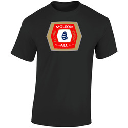 Molson Export Ale Canada Beer Lovers  Retro Graphic Unisex Soft Cotton Black T Shirt
