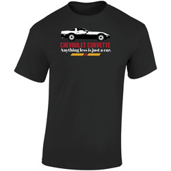 1984 Chevrolet Corvette C4 350 Anything Less Is Just A Car White  Retro Graphic Unisex Soft Cotton Black T Shirt