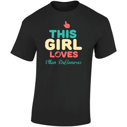 This Girl Loves Ellen Degeneres Thumbs Love Fan Stand Up Comedian  Retro Graphic Unisex Soft Cotton Black T Shirt