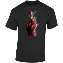 The Flash Barry Allen Disintegrating Cool Superhero  Retro Graphic Unisex Soft Cotton Black T Shirt