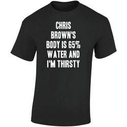 Chris Brown Body Is Water Thirsty Love Phoenix Hockey Player Fan  Retro Graphic Unisex Soft Cotton Black T Shirt