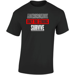 Abercrombie North Dakota Only The Strong Survive Funny City  Retro Graphic Unisex Soft Cotton Black T Shirt