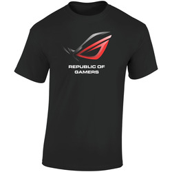 Asusblack  Retro Graphic Unisex Soft Cotton Black T Shirt